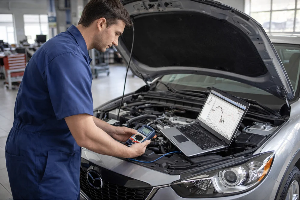 Engine Diagnostics Computer analysis using multimeter